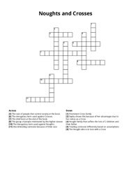 Noughts and Crosses crossword puzzle