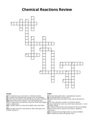 Chemical Reactions Review crossword puzzle