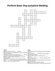 Perform Basic Oxy-acetylene Welding crossword puzzle