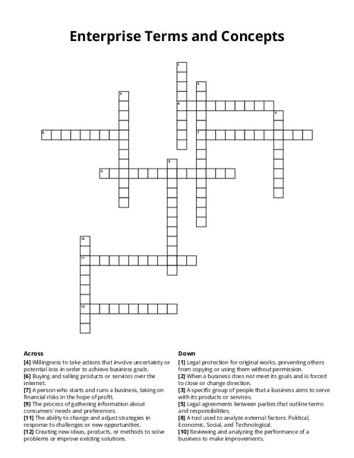 Enterprise Terms and Concepts Crossword Puzzle