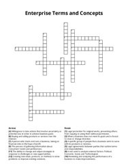 Enterprise Terms and Concepts crossword puzzle