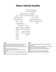 Motor Vehicle Studies crossword puzzle
