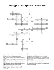 Ecological Concepts and Principles crossword puzzle