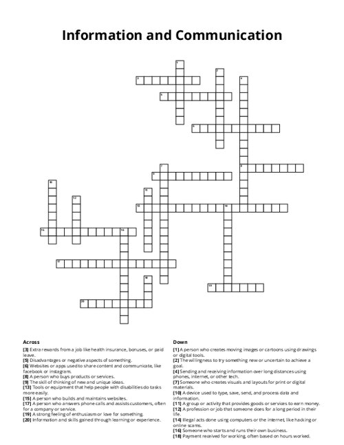 Information and Communication Technology Crossword Puzzle