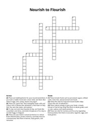 Nourish to Flourish crossword puzzle