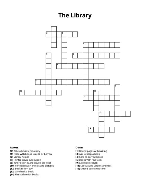 The Library Crossword Puzzle