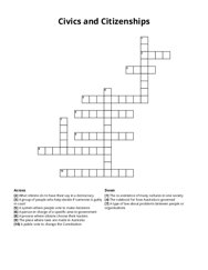 Civics and Citizenships crossword puzzle