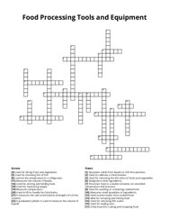 Food Processing Tools and Equipment crossword puzzle