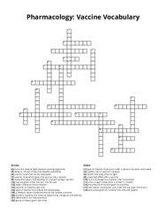 Pharmacology: Vaccine Vocabulary crossword puzzle