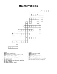 Health Problems crossword puzzle