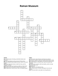 Roman Museum crossword puzzle