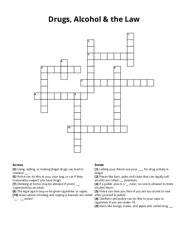 Drugs, Alcohol & the Law crossword puzzle