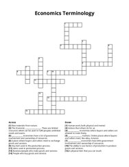 Economics Terminology crossword puzzle