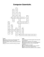 Computer Essentials crossword puzzle