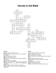Stories in the Bible crossword puzzle
