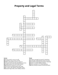 Property and Legal Terms crossword puzzle