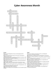Cyber Awareness Month crossword puzzle