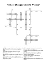 Climate Change / Extreme Weather crossword puzzle