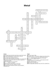 Metal crossword puzzle