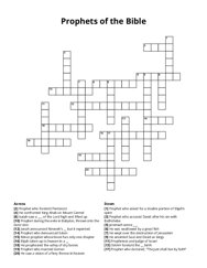 Prophets of the Bible crossword puzzle