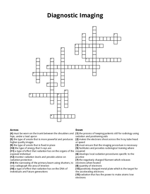Diagnostic Imaging Crossword Puzzle