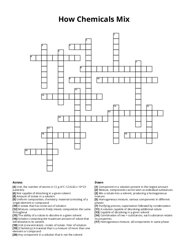 How Chemicals Mix crossword puzzle