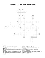 Lifestyle - Diet and Nutrition crossword puzzle