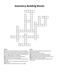 Geometry Building Blocks crossword puzzle