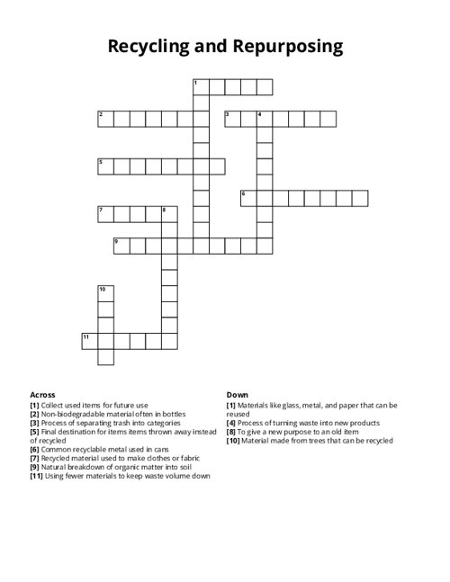 Recycling and Repurposing Crossword Puzzle