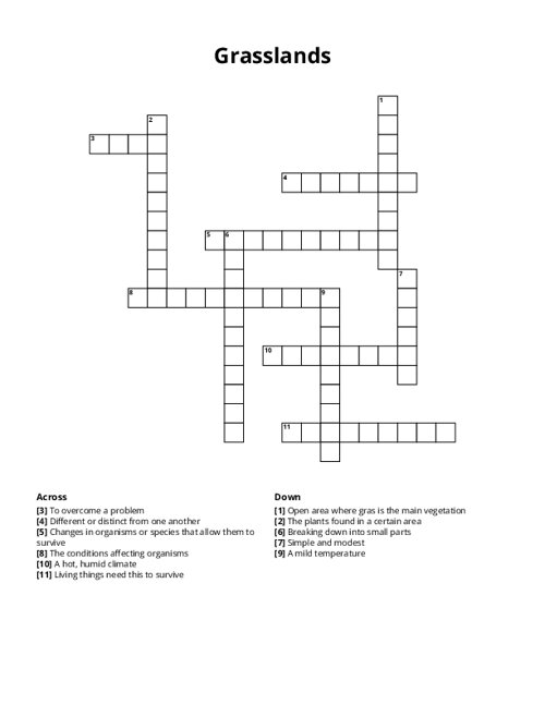 Grasslands Crossword Puzzle