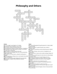 Philosophy and Others crossword puzzle
