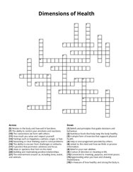 Dimensions of Health crossword puzzle