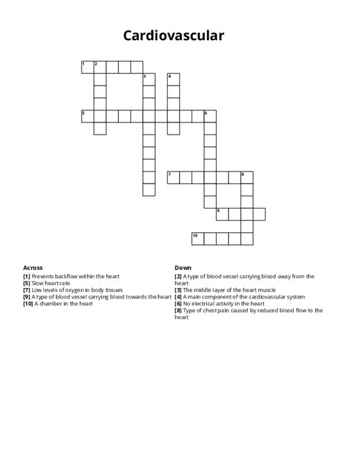 Cardiovascular Crossword Puzzle