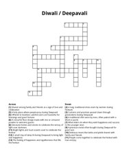 Diwali / Deepavali Crossword Puzzle
