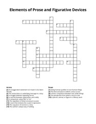 Elements of Prose and Figurative Devices crossword puzzle