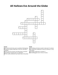 All Hallows Eve Around the Globe crossword puzzle