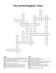 The United Kingdom: Cities crossword puzzle