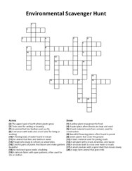 Environmental Scavenger Hunt crossword puzzle