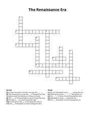The Renaissance Era crossword puzzle