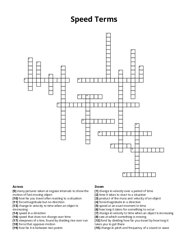 Speed Terms crossword puzzle