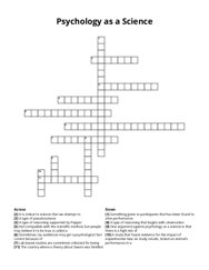 Psychology as a Science crossword puzzle
