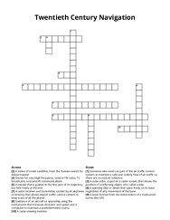 Twentieth Century Navigation crossword puzzle