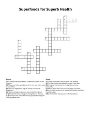 Superfoods for Superb Health crossword puzzle