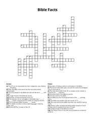 Bible Facts crossword puzzle