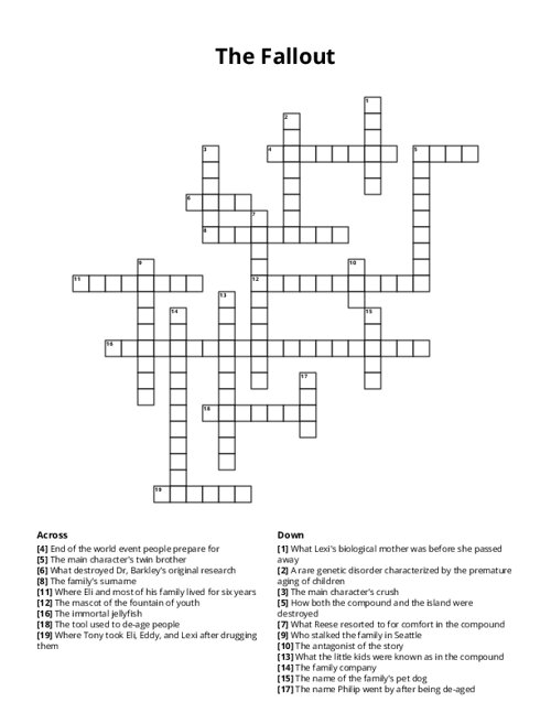 The Fallout Crossword Puzzle