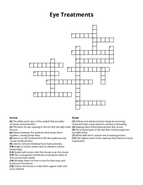 Eye Treatments Crossword Puzzle