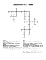 Seasonal Winter Foods crossword puzzle