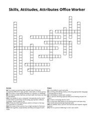 Skills, Attitudes, Attributes Office Worker crossword puzzle