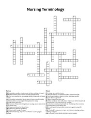 Nursing Terminology crossword puzzle