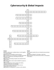 Cybersecurity & Global Impacts crossword puzzle